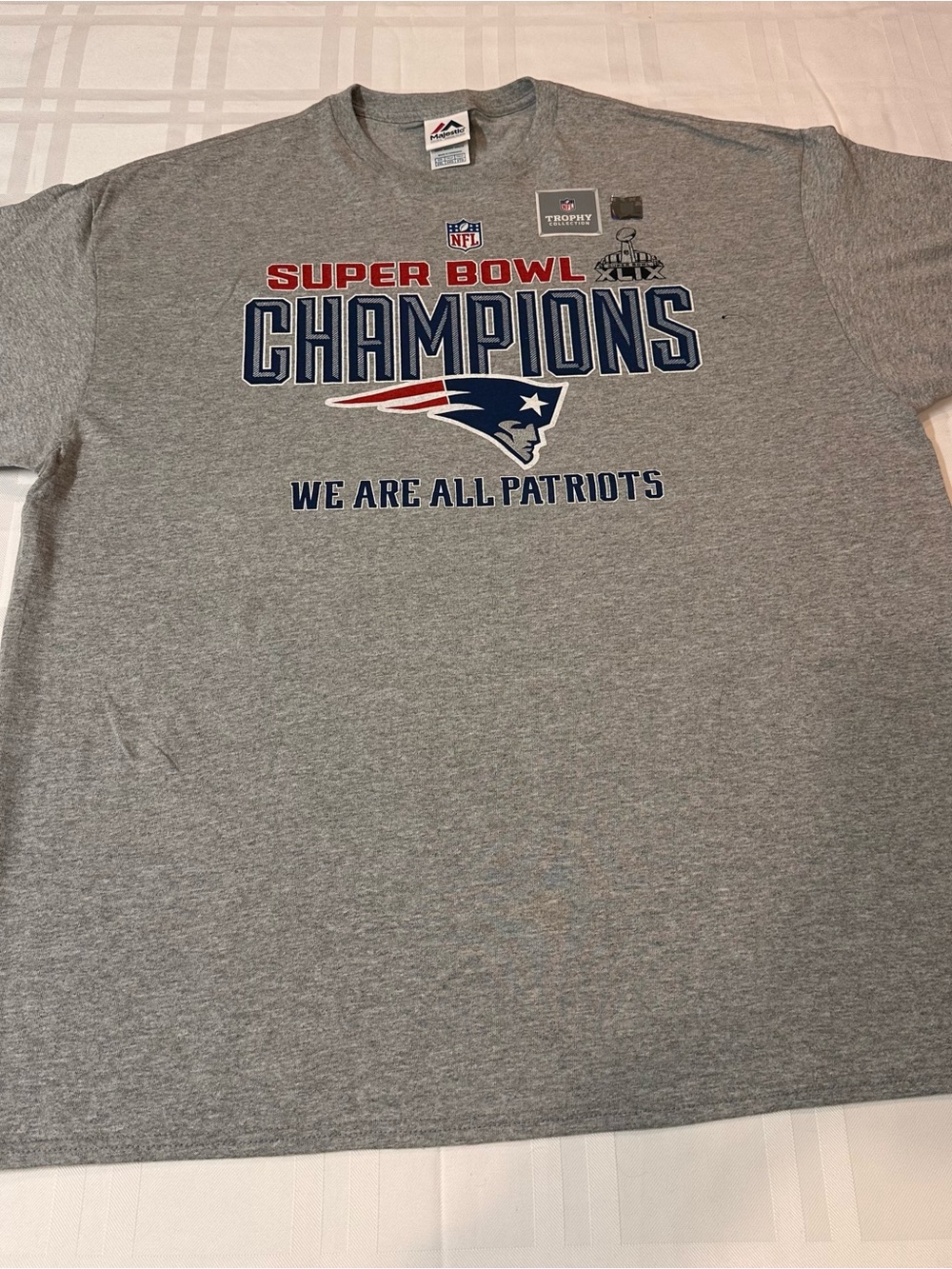 Majestic Gray New England Patriots Super Bowl Champions Tee